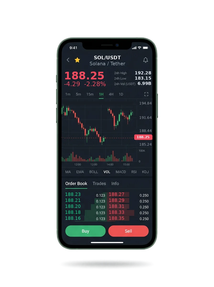 Mobile app screen showing a portfolio summary and a message thread with an account manager